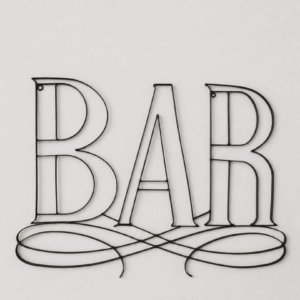 Plaque bar vintage en métal noir