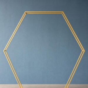 Arche de mariage double hexagonale dorée